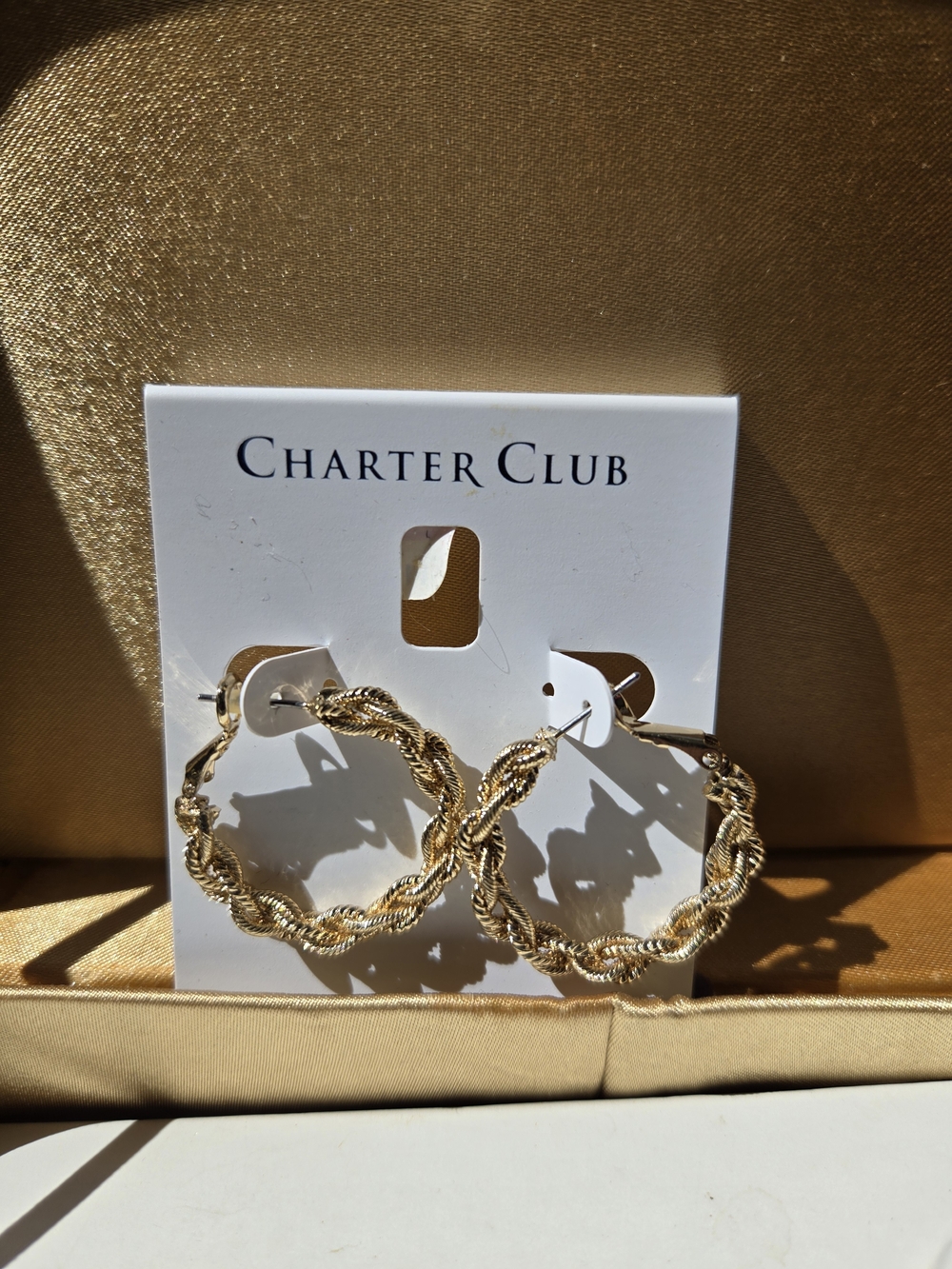 Macy's Charter Club Gold Braided Hoop Earrings